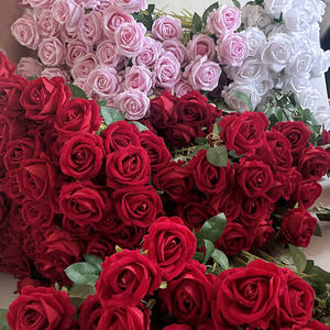 LO-090 وصل حديثًا بسعر منخفض 51 ساق زهرة ورود سائبة ورود صناعية واحدة مخملية زهور مزخرفة لحفل الزفاف - Product Image 5