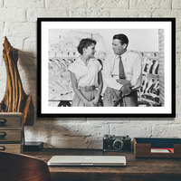 Klassische Romantische Italien-Szene Wandkunst Vintage Hollywood-Stil Filmplakat für Boutique Bar Café Nachttisch-Dekoration Gerahmte Drucke