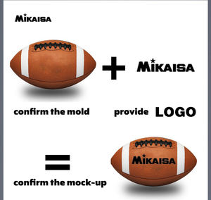 Logo Kustom Berkualitas Tinggi Profesional Bola Rugby Kulit PU Coklat Ukuran 3 6 9 Bola Sepak Amerika - Product Image 4