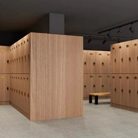 Casier de banque d'usine de piscine de gymnase multi-usages en bois haut de gamme personnalisé moderne avec portes verrouillables