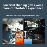 Pare-soleil de voiture pliable en polyester anti-UV, style minimaliste, isolant thermique, portable, extensible, pour pare-brise avant