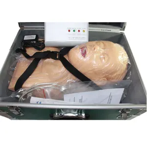 3D human electronic endotracheal intubation first aid training model with tooth compression alarm device