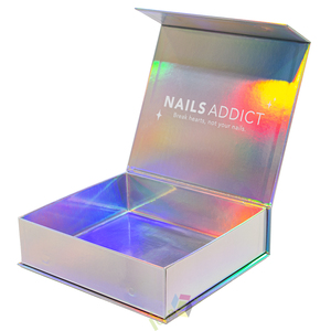 Boîte d'emballage de parfum de luxe en matériau holographique magnétique rigide écologique en gros avec <span class=keywords><strong>insert</strong></span> en éponge - Product Image 6