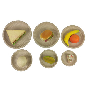 Plato redondo <span class=keywords><strong>de</strong></span> pulpa <span class=keywords><strong>de</strong></span> bagazo Natural <span class=keywords><strong>de</strong></span> 6 pulgadas con diseño <span class=keywords><strong>de</strong></span> flores en relieve compostable biodegradable para ocasiones <span class=keywords><strong>de</strong></span> fiesta - Product Image 6