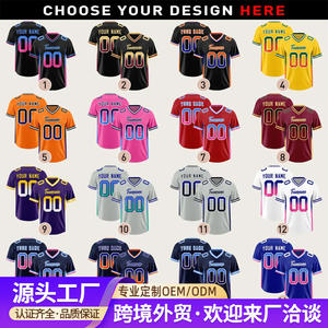 Maillot de football américain personnalisé Minnesota Vikings, col en V, séchage rapide, pour homme adulte, 360g, uniformes sublimés - Product Image 4