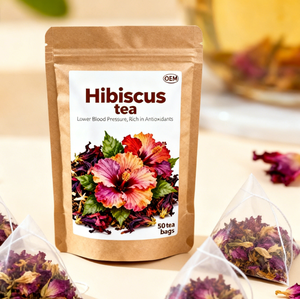 Thé aux fleurs d'hibiscus biologique certifié 100% de haute qualité, sachet de thé sans caféine, aide au sommeil et antioxydant, thé aux herbes - Product Image 2