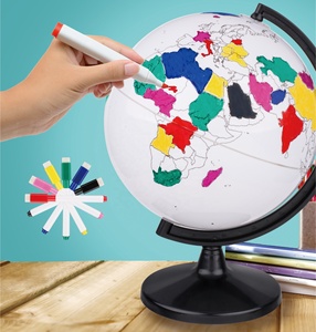 Globo terráqueo de juguete, pizarra blanca, escritura artesanal, rasca, regalo - Product Image 5
