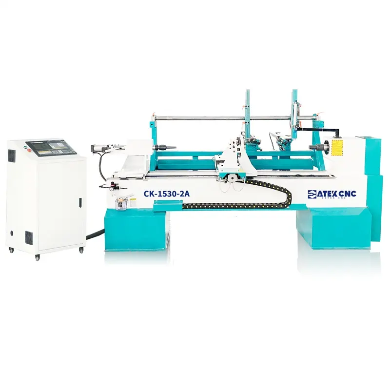 China Función de alimentación automática carpintería torneado grabado automático CNC máquina de torno de madera