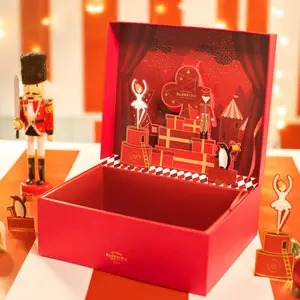 Papel de cartón con impresión personalizada, embalaje sorpresa creativo de cumpleaños, tarjeta de deseos, caja de regalo Pop-Up 3d