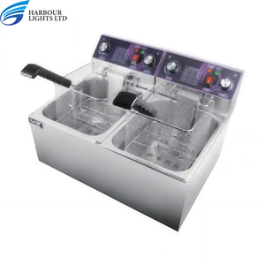 ステンレス鋼シングルタンクフライヤー温度制御商用ディープフライヤー電気カウンタートップバスケット付き - Product Image 5