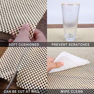 Tapis antidérapant moderne en PVC à motif floral, avec revêtement en mousse antidérapante à motif feuille, personnalisable, pour dessous de plat et protection d'étagère - Product Image 3