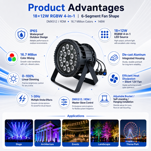 Luz LED PAR RGBW 4 en 1 de 18x10W, DMX512, activada por sonido, para escenario, disponible en Filipinas - Product Image 6