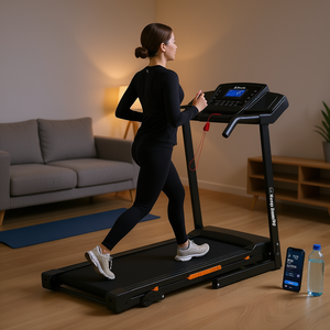 Caminadora Eléctrica Plegable con Pantalla LCD e Inclinación, Máquina para Correr en Casa, Monitor de Velocidad y Pulso, Controles en el Pasamanos, Integración con Aplicaciones - Product Image 2