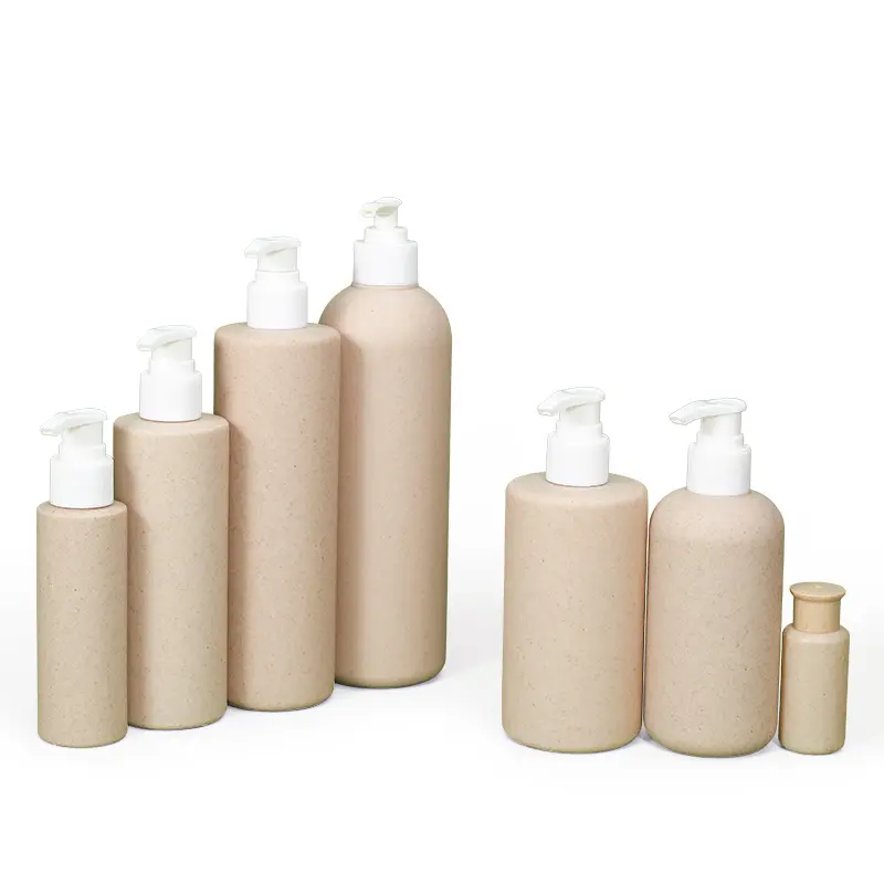 Abbaubare Stroh Amber Travel Shampoo Kosmetik verpackungs flasche mit Pump Hotel Verwendung zum Verkauf