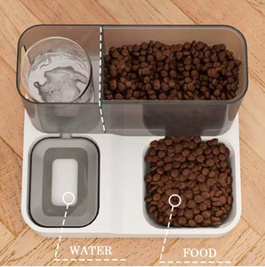 Dispenser makanan & air kucing plastik air mancur minuman & pemberi makan anjing piaraan ukuran besar otomatis 2 dalam 1 - Product Image 4