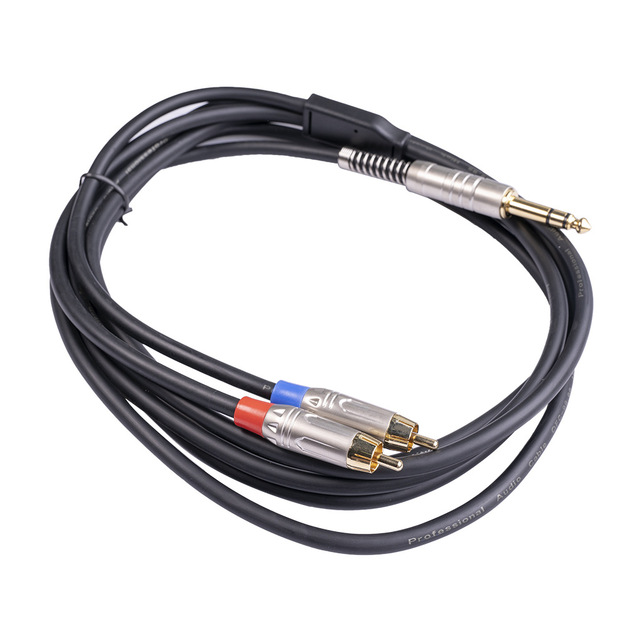 All Copper Conductor Double Shielded Gold Plated Audio Cable 6.35mm Dual RCA Lotus for Computer Projector Monitor Microphone