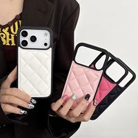 Coque de téléphone portable unisexe simple en TPU+PC avec placage électrolytique et motif losanges de dessin animé, protection intégrale 360° pour iPhone 17 Pro Max, collection automne-hiver