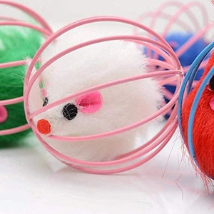 Jouets colorés pour chats : Cages en fil métallique avec plumes, en PP durable, pour l'auto-entretenement des chats et le jeu interactif - Product Image 5