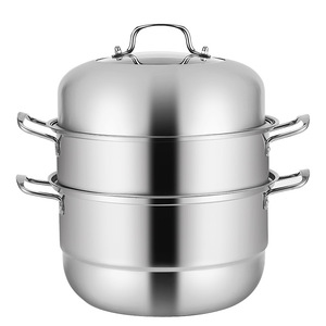 Juego de utensilios de cocina de alta calidad, vaporizador de acero inoxidable, olla de inducción con tapa de Metal, olla de sopa de 2/3 capas - Product Image 6