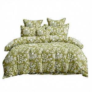 Parure de lit double moderne en jacquard brodé, en coton lavé doux de luxe, motif floral, toutes saisons, pour la maison et l'hôtel - Product Image 1