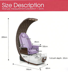 Silla de Masaje de Pies Eléctrica de Lujo Color Beige en Oferta en EE. UU., con Bomba de Drenaje, Luces de Colores, Lavabo de Acrílico, Silla de Pedicura - Product Image 4