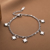 Bracelets et Joncs Octogonaux Étoilés Plaqué Or en Acier Inoxydable Imperméables Style Coréen pour Femmes – Meilleures Ventes, Ne Ternissent Pas