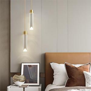 Modern Luxury All-Copper Crystal Pendant <b>Light</b> Minimalist Bedroom <b>Dining</b> Room Bar Counter Living Room Background Wall Lighting - Product Image 1
