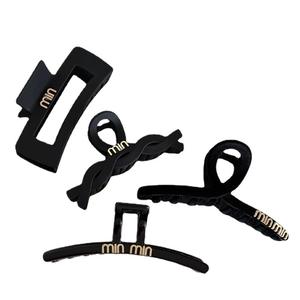 大型 ブラック シャーククリップ ヘアクリップ ヘッドドレス 女性向け 気品あふれる後ろ髪 ボリュームアップ - Product Image 5