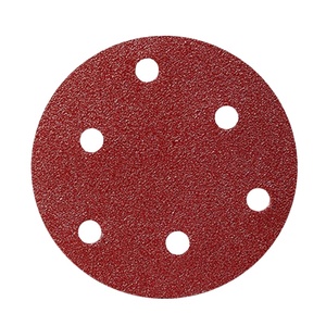 125mm 5 Pouces 6 trou rouge abrasif papier support <span class=keywords><strong>ponçage</strong></span> disque à polir le bois et le métal <span class=keywords><strong>pierre</strong></span> - Product Image 2