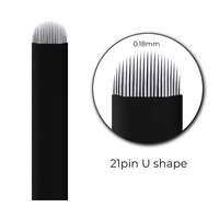 HadiyahBeauty 18U Aiguilles de microblading jetables pour stylo manuel de microblading, outils de stylo à sourcils, lames 14/16/18/21 broches