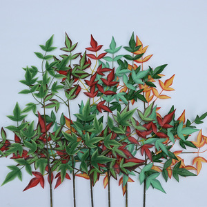 Ramas Artificiales de Nandina Domestica, Hojas Verdes, Decoración de Flores de Seda para Proyectos de Paisajismo - Product Image 4