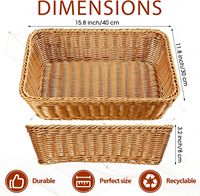 Panier en rotin synthétique tressé pour fruits et légumes, plateau de service empilable pour la maison, la cuisine et les pique-niques