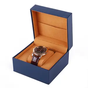 Производитель Hanhong, элегантная дизайнерская коробка для часов, роскошная Подарочная коробка из искусственной кожи, откидная коробка для часов на заказ
