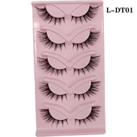 Vente en Gros 5 Paires de Faux Cils Bande Complète Œil de Chat Effet Ailé Renard Moelleux Naturel 10mm-20mm