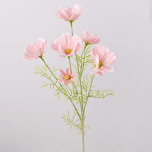 Flores de seda artificiales de 4 ramas hechas a mano de alta calidad blanco rosa <span class=keywords><strong>Cosmos</strong></span> <span class=keywords><strong>Bipinnatus</strong></span> diseño realista para bodas San Valentín - Product Image 6