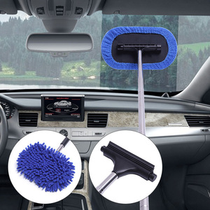 Car Cleaning Brush Blue Microfiber Retractable Handle Windshield <b>Duster</b> Interior Cleaner For Car Use - Product Image 1