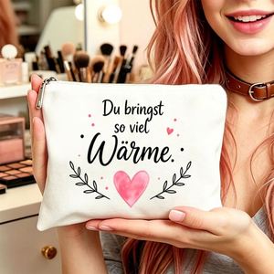 Trousse de maquillage imprimée Warm Heart, cadeaux idéaux pour maman, filles, amies, parfaites pour les voyages, anniversaires, sac cadeau pour femmes - Product Image 4