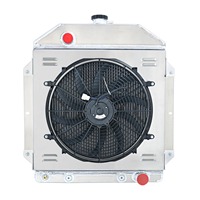 Radiateur en aluminium AA5052 à 4 rangées + ventilateur avec cache pour voitures Ford Country Squire, moteur Chevy 1949-1953