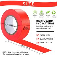 6 Rouleaux de Ruban de Marquage en PVC Orange 2cm x 30m Non Adhésif pour Clôtures, Arbres, Chasse et Marquage de Sentiers