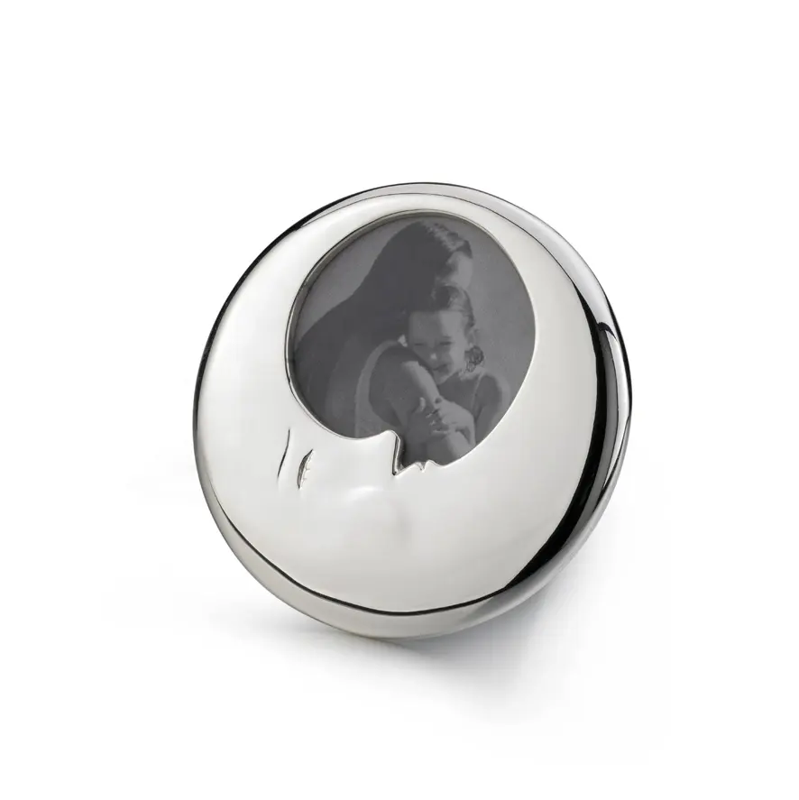 Cadre photo personnalisable en métal plaqué argent Lune avec verre pour la fête des mères des pères et les occasions de Thanksgiving