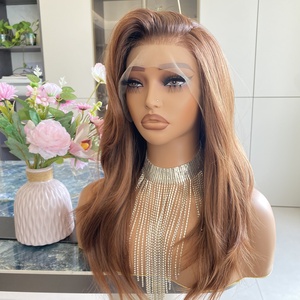 Perruque synthétique de haute qualité avec frontal pré-épilé, ondulée, résistante à la chaleur, en fibre, avec dentelle frontale 13x4 - Product Image 2