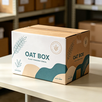 Boîte en carton ondulé personnalisée pour céréales végétales, imprimée offset, en papier d'avoine, expédition rapide en 72h, recyclable