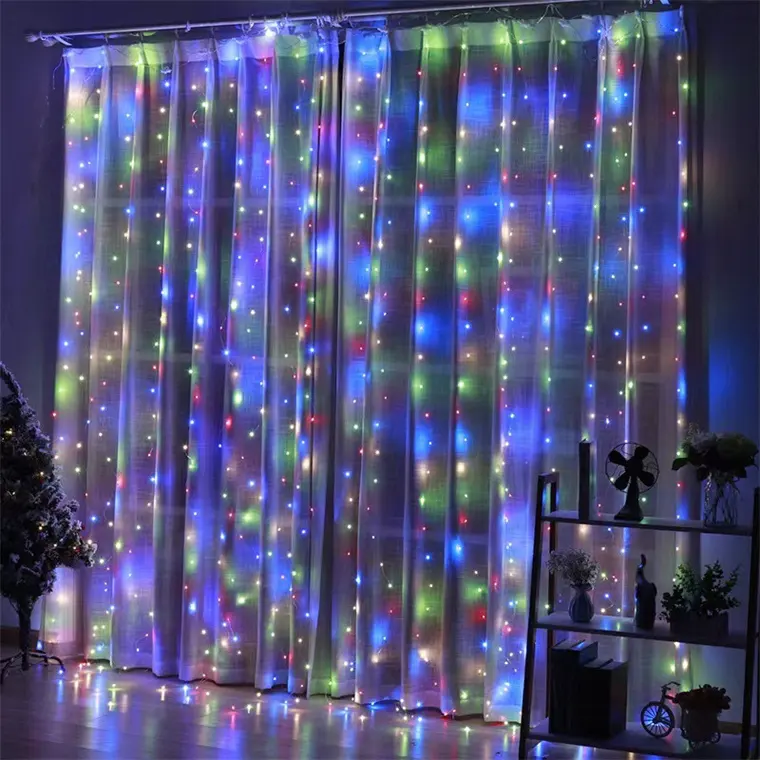 USB remote control timing led copper wire light Hook curtain light string Christmas room decoration garland fairy light