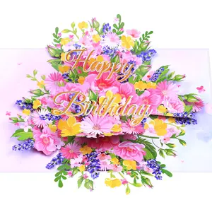 3D Pop Up Paper Happy Birthday Greeting Cards With Envelpe For Birthday Party Supplies