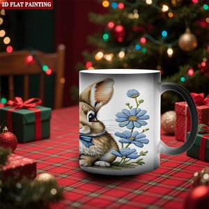 Heat Changing <b>Ceramic</b> <b>Cup</b> 11oz Frosted Black Sublimation Blank Coffee Mug Holiday Gift - Product Image 2