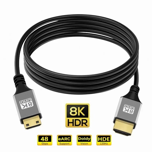 8K HDTV 2.1 Cable Ultra High Speed 48Gbps 8K 60Hz 4K 120Hz UHD HDTV Cord for PS5 Xbox Monitor Projector