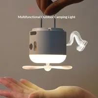 Lampe de camping portable multifonctionnelle, mini ventilateur à brume pour le camping/la randonnée/la pêche/les situations d'urgence
