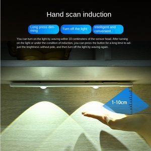 Veilleuse LED rechargeable ultra-mince avec capteur de mouvement PIR Télécommande vers le bas/haut pour placards de cuisine en aluminium - Product Image 2