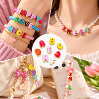 Perles de lettres émaillées colorées 26 lettres en cuivre faites à la main pour la fabrication de bijoux DIY, bracelets, colliers, artisanat, cadeaux, vente en gros