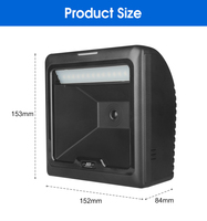 Escáner de código de barras industrial 2D/1D de escritorio de alta velocidad con interfaces USB COM RS232 para uso en supermercados Fuente de luz CMOS de stock
